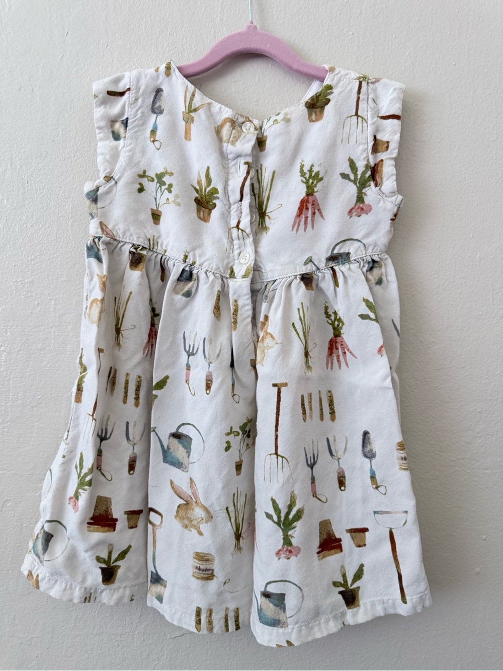 next White Dress with Garden & Plant Print